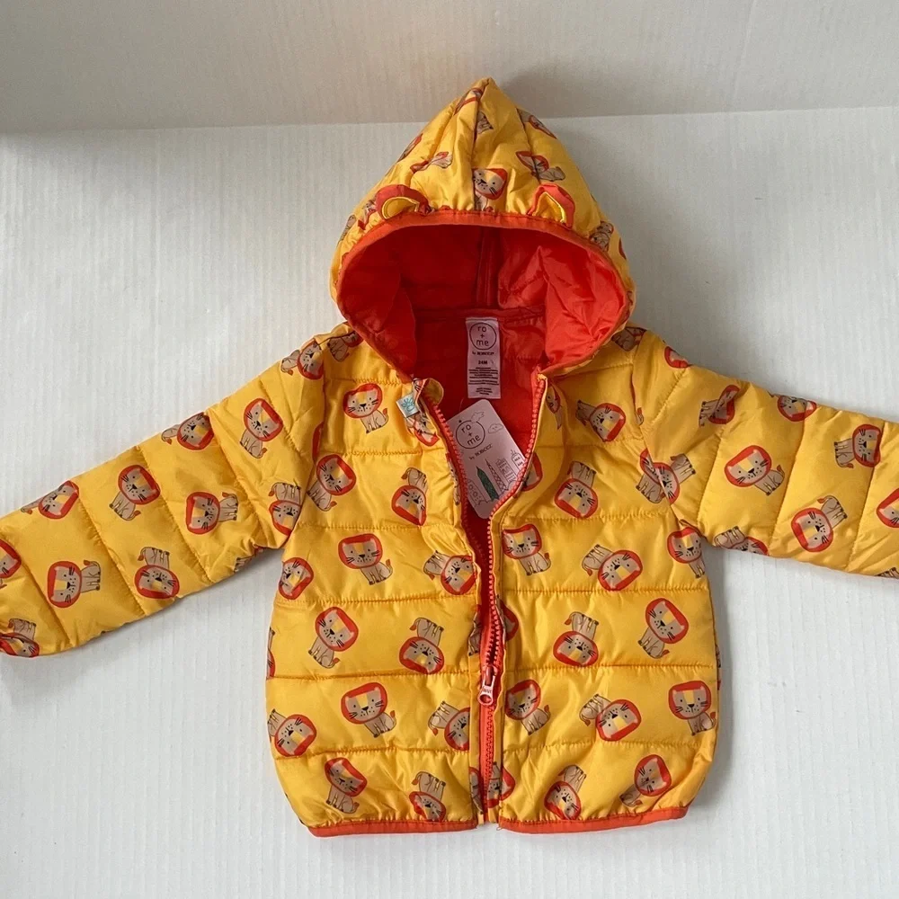 Robeez Ro + Me Yellow Orange Coat Jacket Lion Print Size 24 Months